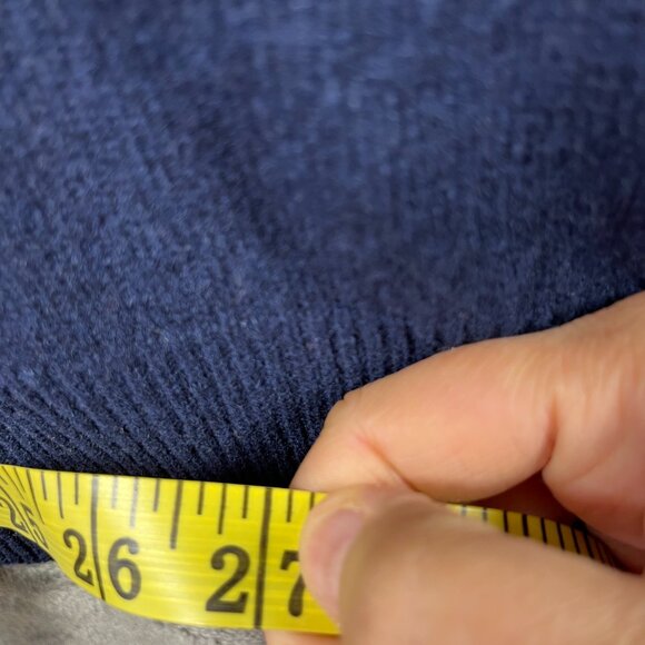 M&S Sweater Mens Large Blue Extra Fine Lambswool V-Neck Knit Preppy - Picture 11 of 11